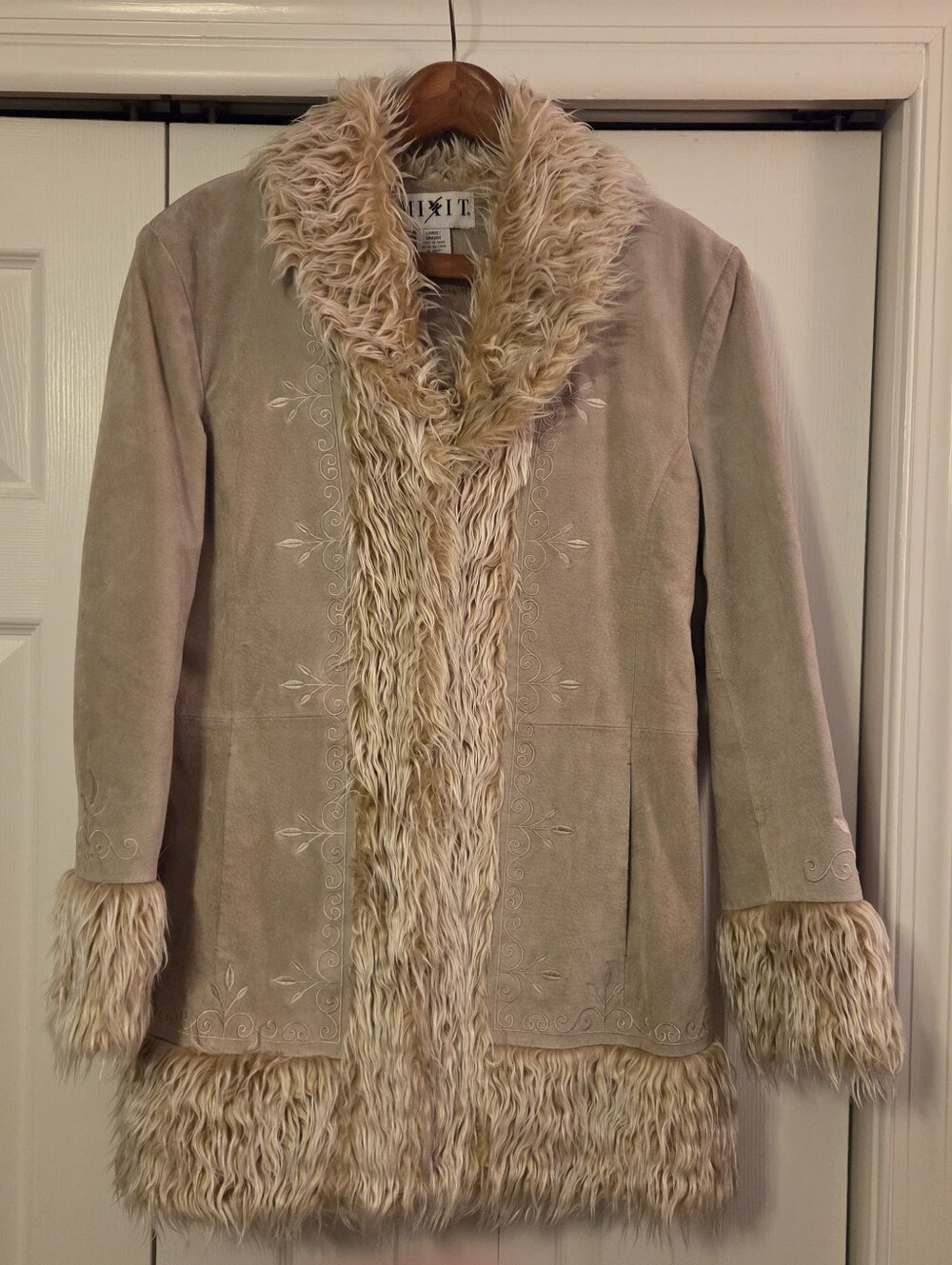 Mixit Vintage 90's Suede/Faux Fur Jacket Pre-Loved Very Good Condition HTF Sz L